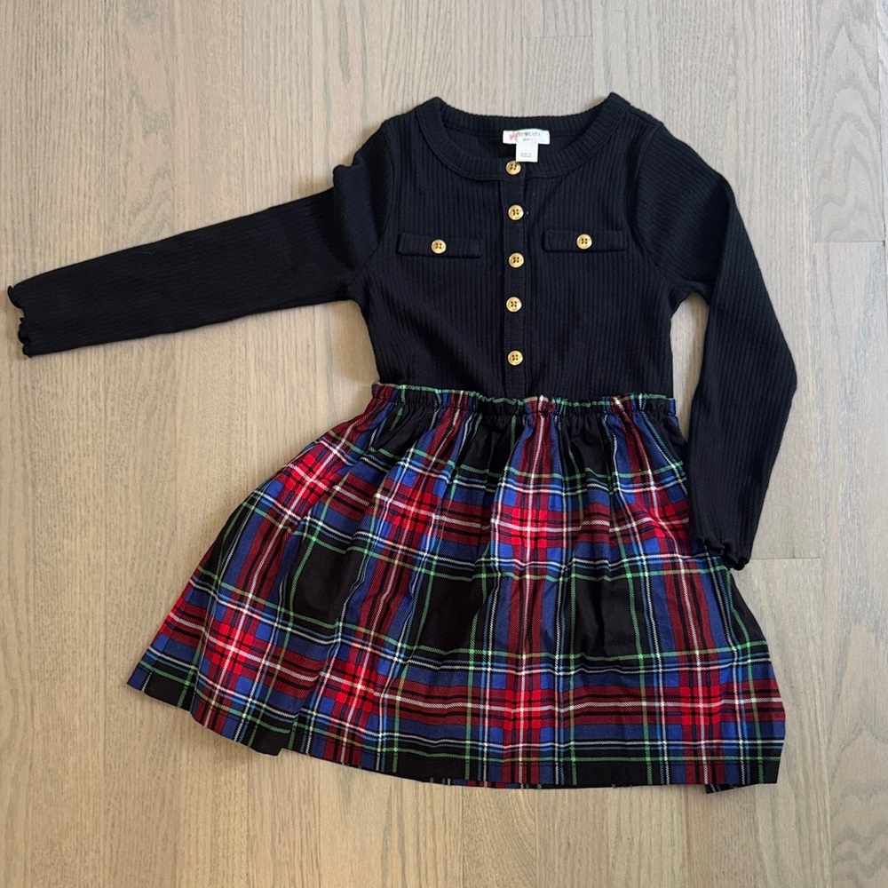 Crewcuts Black and Plaid Kids Dress